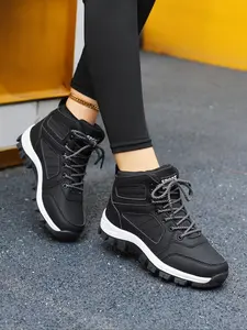 Women's Fashionable Lace Up Mid-calf Boots, Lightweight Hiking Boots, Casual Breathable Comfortable Hiking Shoes, Outdoor Sports Shoes for Daily Wear