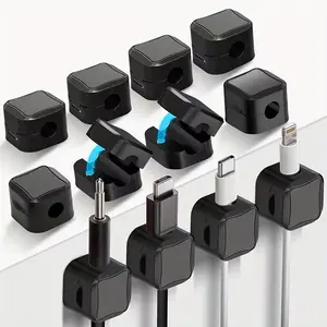 10-Pack Magnetic Cable Clips Cord Organizer-Cable Smooth Adjustable, Desk Cable Management Accessories,Cable Holder Clips Wire Holder Keeper for Desktop,Nightstand,Wall,Home Office,Phone,Car