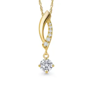 Gem Stone King Gemstone Birthstone and Lab Grown Diamond Infinity Pendant Necklace For Women in 14K Yellow Gold | Round 4MM | Gold Necklace For Women | 18 Inch Gold Chain | Fine Jewelry Gift for Her Mom Wife