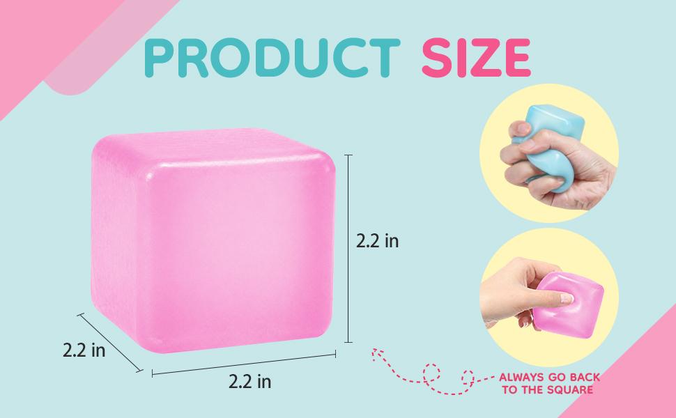 4-Pack Mini Cube Slow Rising Squishy Stress Relief Balls, 2" Hand Squeeze Balls with Thick Filling, High-Density Oddly Satisfying Gadgets for Kids, Classroom Rewards