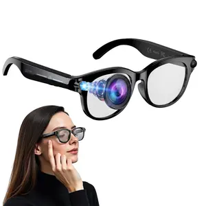 AI Glasses for Women/Men’s Smart Glasses, with 2MP Camera Anti-Shake ,Hands-free Video Recording, Bluetooth Call ,Music Control Sport Glasses, 39g Lightweight, AI Real -Time Translation ,2Lenses (Transparent Lenses +White Lenses)Sunglasses