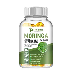 Pslalae Moringa Leaf 1000 mg Capsules - Antioxidant Superfood Powder - Energy Skin Blood Sugar Immunity (120 Capsules)