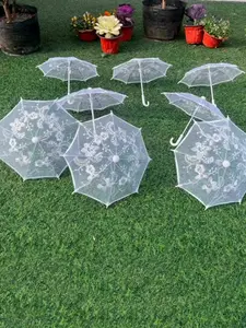 Mini Embroidered Lace Umbrella Doll Toy, Wedding Photography Decoration Props, Dance Performance Mini Umbrellas, 6pcs Set