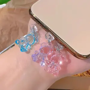 Cute Bear Design Phone Charging Port Dust Plug, 1 Count Phone Charging Port Dust Plug Pendant, Cell Phone Charm, Phone Accessories for iPhone & Type-C Port