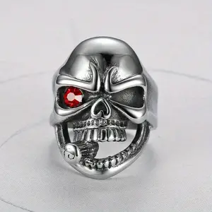 Light Luxury Stainless Steel Skeleton Ring, Featuring Punk and Hip-hop Style, Is Cool and Fashionable. It Is Comfortable and Elegant for Daily Wear, Making It The Perfect Choice for Gift-giving During Festivals, Showcasing Male Charm