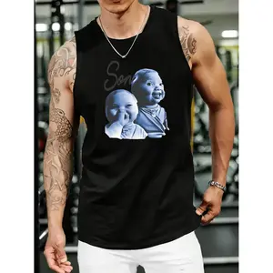 Vests Viral Baby Laughing Meme Tuff AI Adult Son Holding Back a Laugh