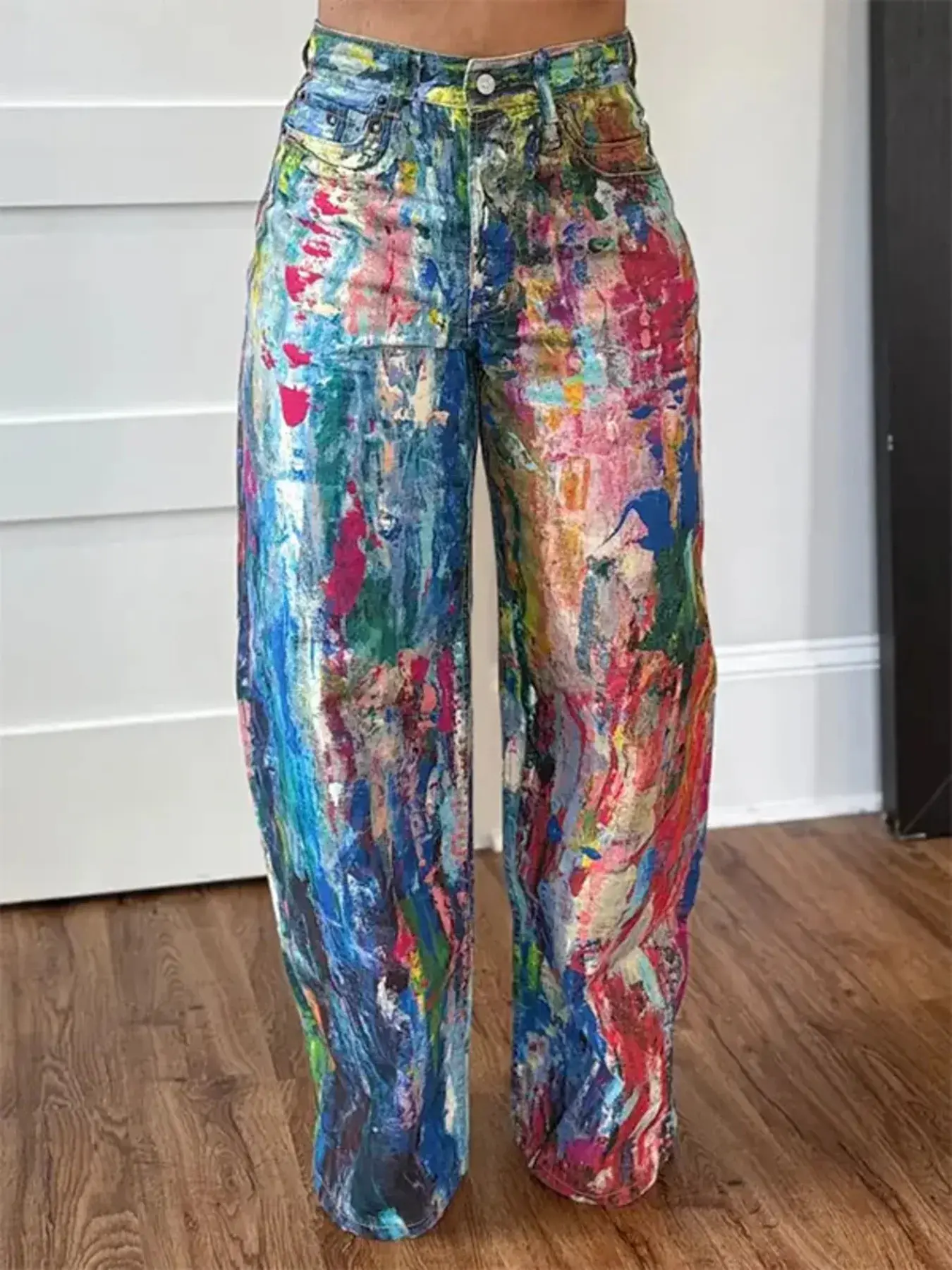 Painted Wide Leg Pants