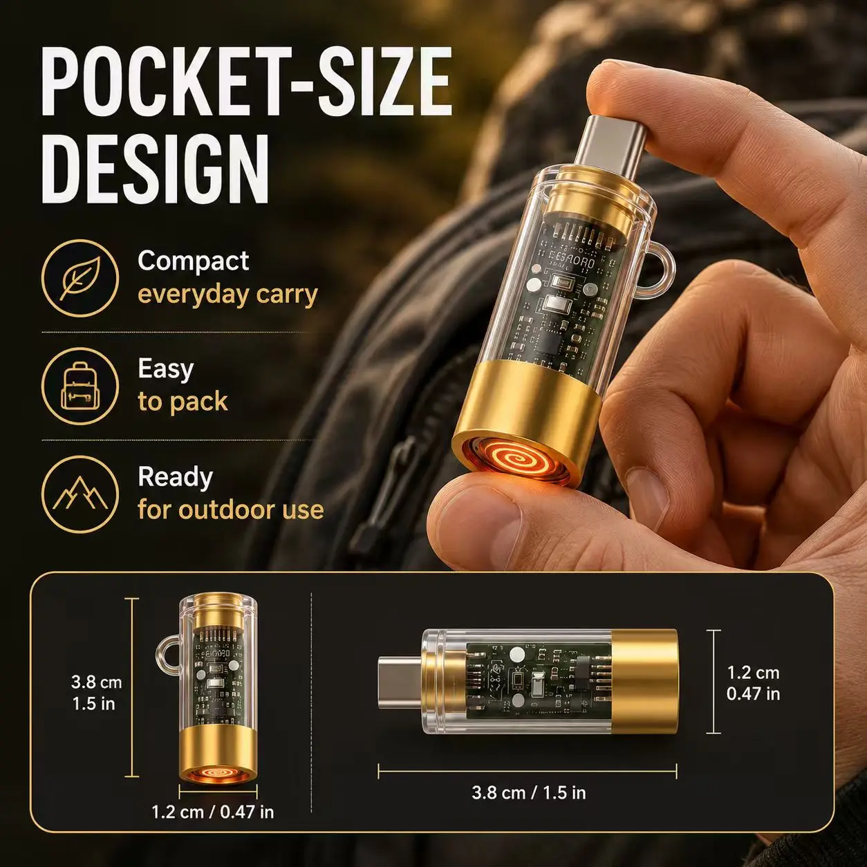 MREGB Type-C Electric Fire Starter. Mini Windproof & Waterproof Flameless Plasma Fire Maker. Powered by Phone Power Bank. Plug and Play with 10S Auto Shut-Off & Overheat Protection for Camping & Survival. Lightweight EDC.