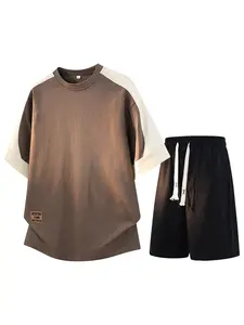 Men’s summer two-piece casual athletic set: short-sleeve T-shirt and shorts