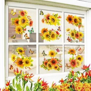 Sunflower Window Clings Large Size Sunflower Window Decals Fall Glass Window Decorations Holiday Birthday Nursery Living Room Home Office Decorations