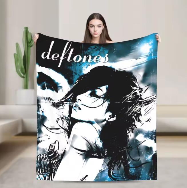 Deftones Metal Band Flannel Blanket Super Warm Throw Blanket for Living Room Picnic Fashion Bedspread Sofa Bed Cover