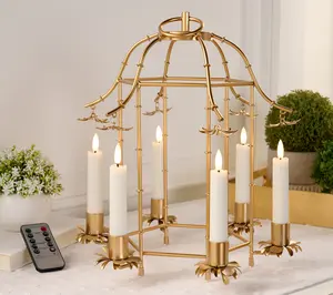 Mrs. H by Dee Hilfiger Metal Lantern with Flameless Taper Candles Mrs. H by Dee Hilfiger Metal Lantern with Flameless Taper Candles