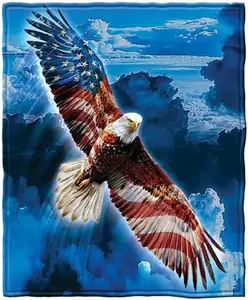 American Eagle Fleece Blanket for Bed, 50" x 60" Eagle Fleece Throw Blanket for Men, Women and Kids - Super Soft Plush Eagle Blanket Throw Print Blanket for Eagle Lovers