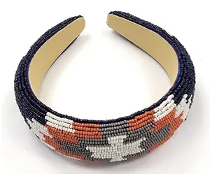 Navy Multi Southwest Beaded Headband