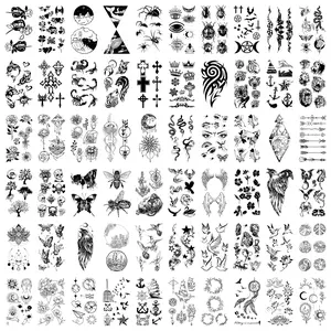 60 Sheets Tiny Fake Tattoo, Flowers Crowns Stars Animal Butterfly Collection Tats for  Adults Men and Women