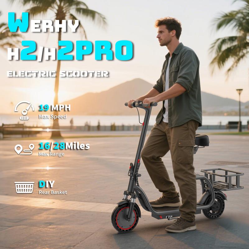 350W Electric Bicycle, LED display, 8.5-inch puncture-resistant tires, top speed 19 mph, range 16/28 miles, equipped with LED lights for portable commuting