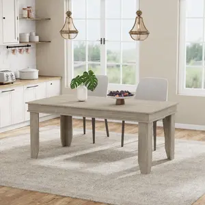 GAOMON Farmhouse Dining Table for 4-6 People, 63 in Long Kitchen Tables with Wooden Sturdy Frame, 5 ft Large Rectangular Dinner Table for Dining Room, Kitchen, Grey, 63" Non-extendable