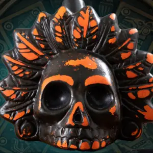 Aztec Death Whistle Antique Style Skull Design Ceramic Blower Musical Instrument, Lacquered Finish Design, Includes Carrying Bag, Music Gift