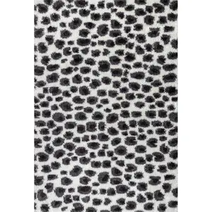Lennon Cozy Shag Leopard Area Rug