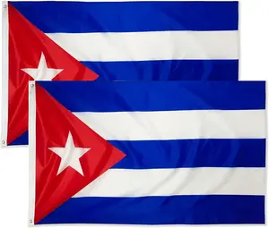 DANF 2 Pack Cuba Flag 3x5 Foot Cuban Flags with Brass Grommets 3 X 5 Ft