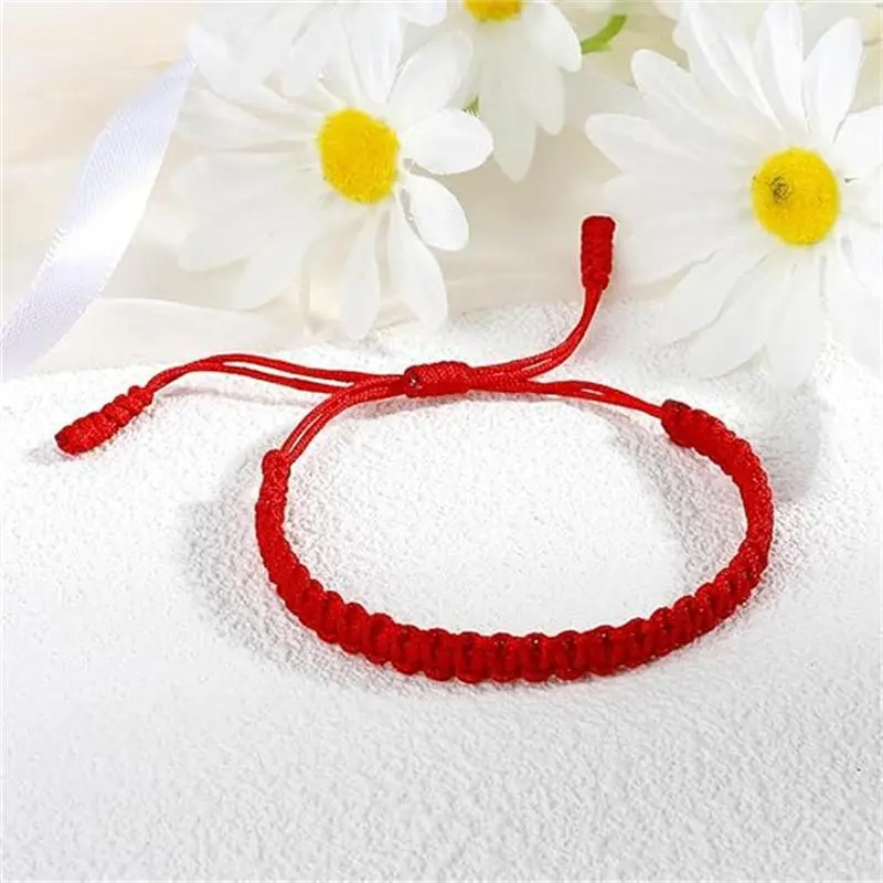 Hand-Braided Red String Amulet Bracelet - Adjustable Sliding, Stainless Steel Bracelet, Gift for Newborn Babies & Costume Jewelry Enthusiasts, Gift For Babies, Lead-Free