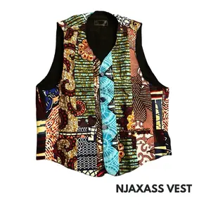 NJAXASS Vest - Handcrafted Patchwork Design Inspired by Senegal Traditions Comfortable Recycled Fabric Scraps LT International