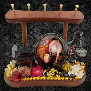 Wooden Key Holder Stand with Cream Glue Doll DIY - Kosbling Handmade Blind Bag