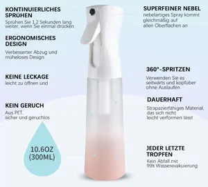 Spray Bottle (10.1oz/300ml) Water Mist Sprayer – For Facial / Salon - Pink Skincare Skin Care