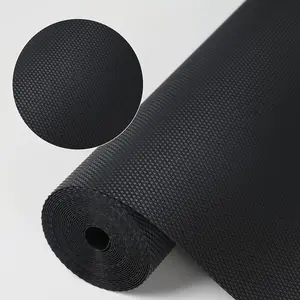 Kitchen Shelf Liner Drawer Liners, Non-Adhesive Refrigerator Liners Waterproof Fridge Mats with Strong Durable Kitchen Cabinets Mat for Drawers, Shelves, Pantry Black