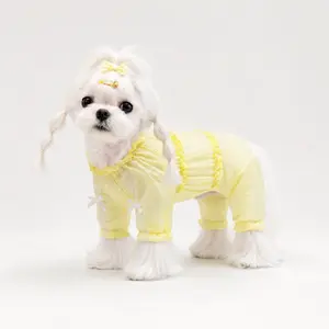 Ballet-Style Dog Sun Protection Suit – Cute Full-Body Pastel Onesie for Small Dogs | HoppePet