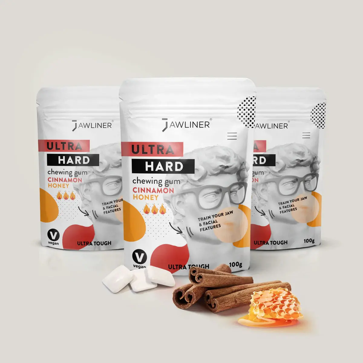 JAWLINER® Fitness Chewing Gum Cinnamon Honey JAWLINER® Fitness Chewing Gum Cinnamon Honey