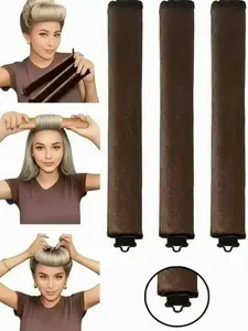 3 Pcs Hair Rollers Set, Satin Heatless Curling Kit, Heatless Hair Curlers, High Resilience Rubber, Soft & Durable, Perfect for Sleeping, Home Use