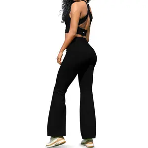 Two piece Workout Sets for Women, 2 Piece Matching Flared Leggings & Sports Bra Set for Women's Gym Set Running Yoga Outfits