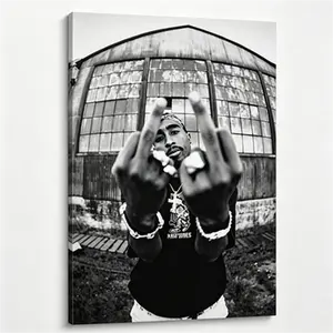 Retro Rapper Tupac Hoodie and 2pac Poster ( NO INCLUDE FRAME)– Vintage Hip Hop Graphic HoodiE Style Top Cotton funny canvas cuadro wicked good cool wall art photo
