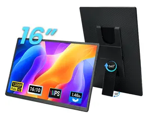 AOKER 16" Portable Monitor 16:10 1200P FHD Laptop Screen Extender with Stand Gaming Monitor for MAC Windows Phone Switch Xbox PS4/5