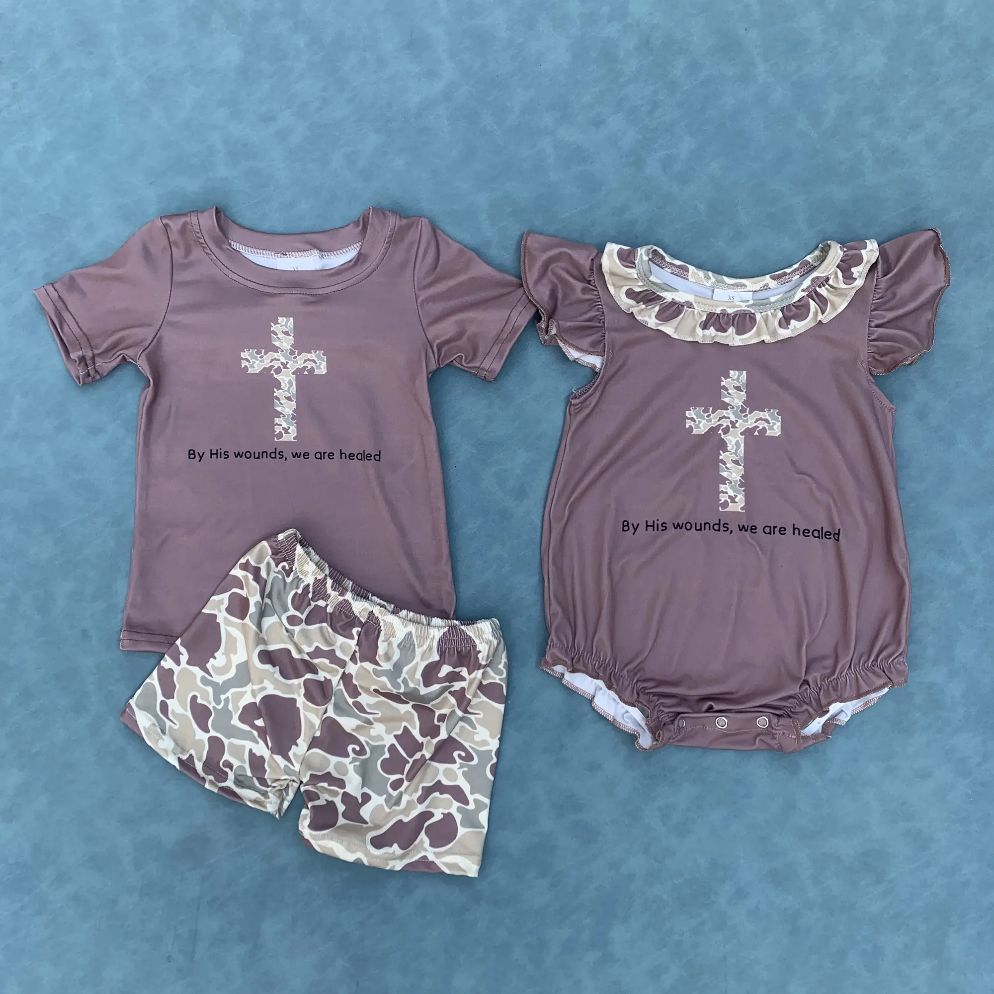 Easter camouflage cross kids boy summer outfit Easter camouflage cross kids boy summer outfit