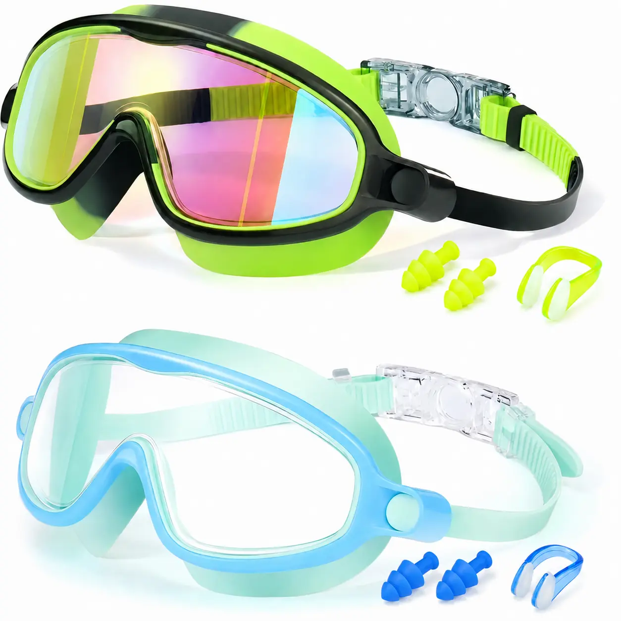 2-Pack Kids Swim Goggles – Anti-Fog & UV Protection, Comfortable Fit for Ages 3-15, Great for Pool & Beach
