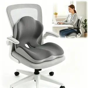 Ergonomic Memory Foam Seat Cushion with Extended Back Support, Long-Lasting Comfort for Office Chairs, Car Seats, Home Use Deep Seat Cushion #GLOBAL PICKS
