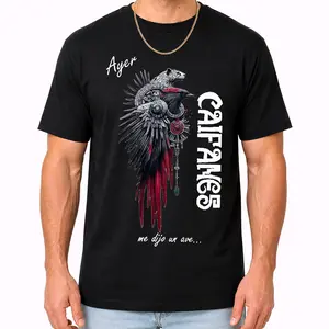 Ayer Me Dijo Un Ave T-Shirt – Aztec Bird Jaguar Graphic Tee, Pure Cotton Fabric Crew Neck, Short Sleeve Unisex Casual Streetwear Trendy Top