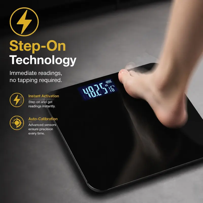 Conridel High Precision Electronic Digital Bathroom Scale, LCD Display, Precision Weighing Scale, Thin Design, Max Weight 180 kg / 400 lb, Body Weight Scale for Bathroom, Living Room, Bedroom and Home Use, Weight Scales Bathroom