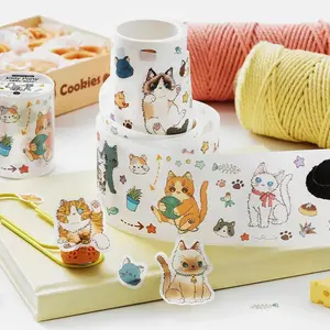 4 Rolls Kawaii Animal Die-Cut Washi Tape Set – 2M Each Roll, Aesthetic Decorative Masking Tapes for Journaling, Scrapbooking, Planners & DIY Crafts,TikTokShopJumpstartSale