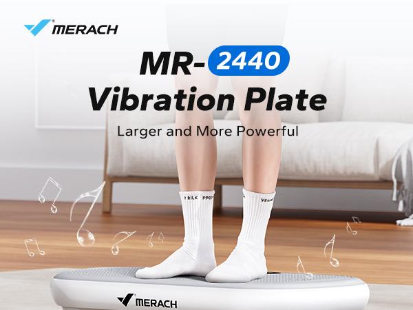Merach High-Power Vibration Plate Exercise Machine,440lbs Weight Capacity, Bluetooth Remote Control, 4 Workout Modes for Home Gym Fitness Equipment