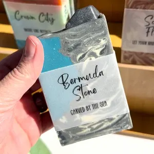 Bermuda Stone Soap | Coastal Citrus + Woodsy Musk | Handcrafted Cold Process Soap | Hydrating | Botanical Skincare
