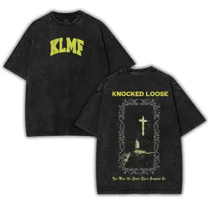 Knocked Loose Vintage Washed Oversized heavyweight T-Shirt, Cotton fabric Double Printed Graphic Tee, Metalcore Hardcore Streetwear Band Merch