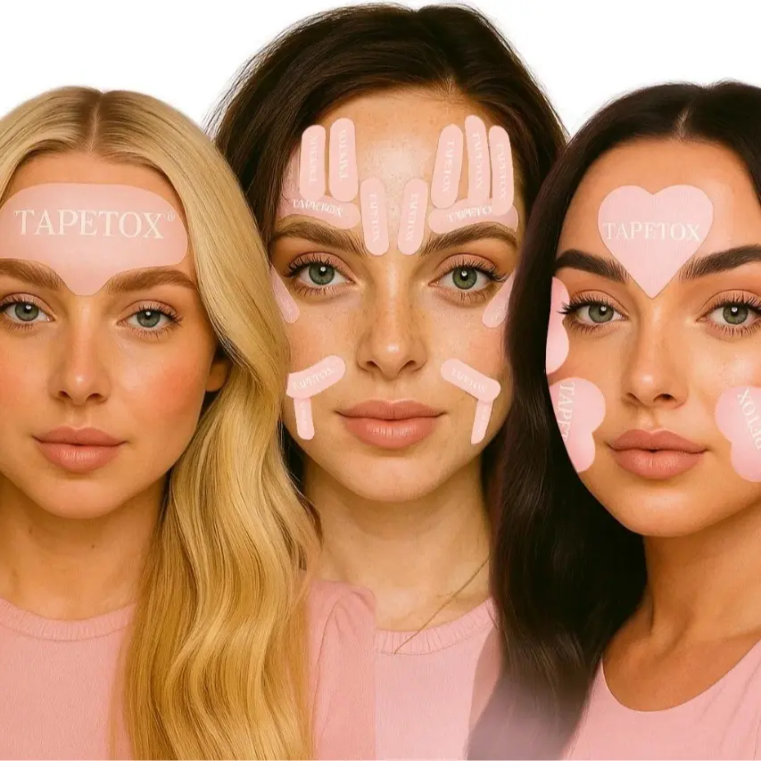 Infused wrinkle smoothers, TapeTox, Heart shape K-beauty, Japanese face tape, vegan face tape, cruelty-free, over 40 beauty, clean beauty, Botox alternative, anti-aging, elevens, crows feet, smile lines, forehead lines, frown lines