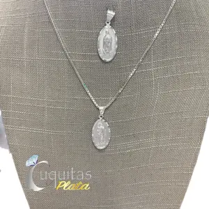 .925 Silver 2 sided medallion Virgen Mary/St. Jude … Medallón de Doble Vista Virgen Maria/San Judas with 22” chain.