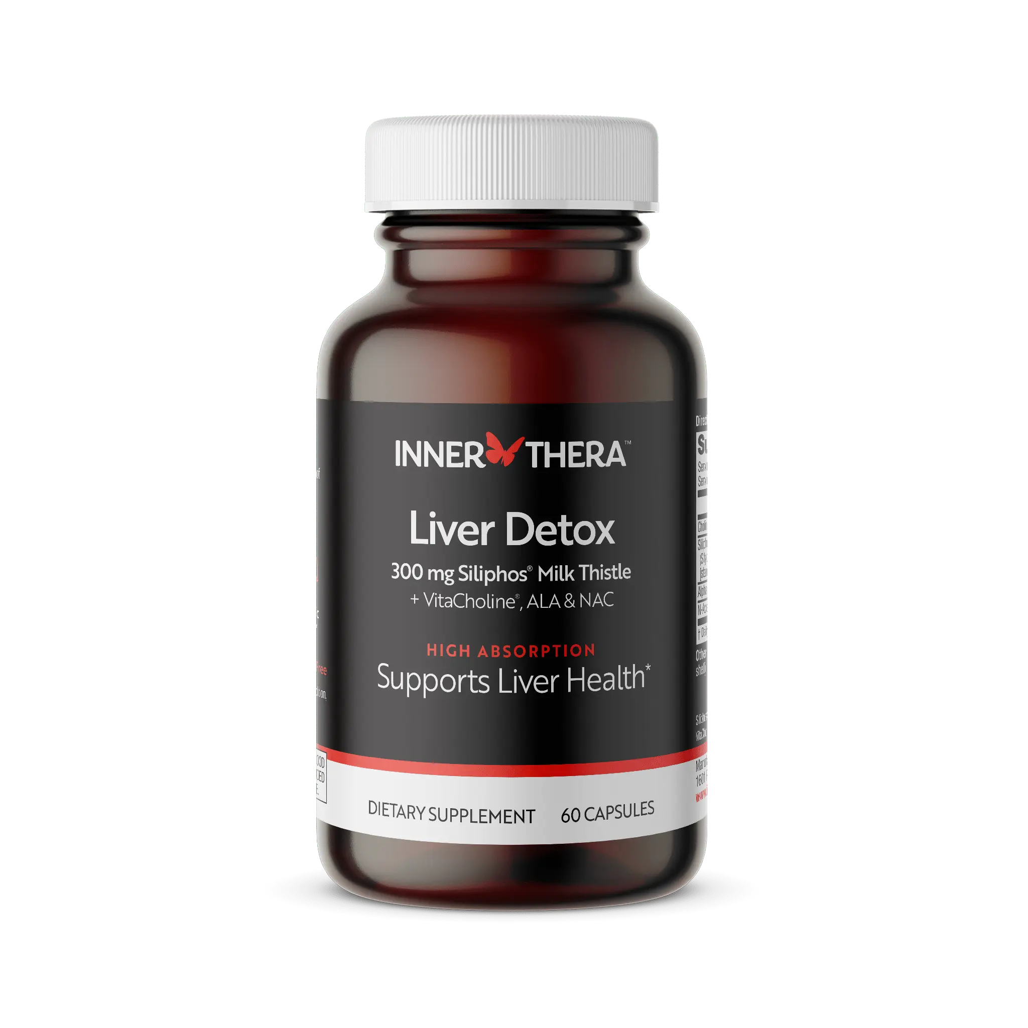 INNERTHERA Liver Detox & Daily Support Supplement with 360 mg Patented Siliphos Milk Thistle with Alpha Lipoic Acid, VitaCholine and NAC, Supports Healthy Liver Function