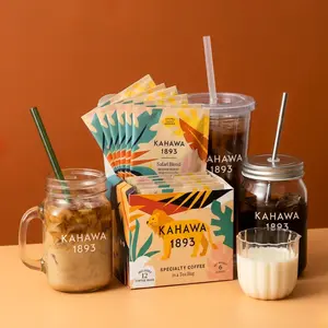 Kahawa 1893 Single-Serve Coffee Packs – Compostable Pour-Over Coffee Bags for Quick, Convenient Brewing – Medium Roast, Dark Roast & Spiced