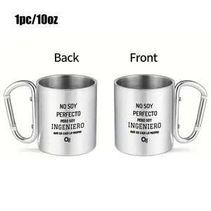 1pc 10oz "No Soy Perfecto Pero Soy Ingeniero" Spanish Engineer Coffee Mug, Insulated Stainless Steel Cup for Hot/Cold Drinks, Maintains Heat/Cold, Perfect for Desk, Hiking, Road Trips - Hand Wash Only, Leak-Proof, Modern Style, Reusable Drinkware