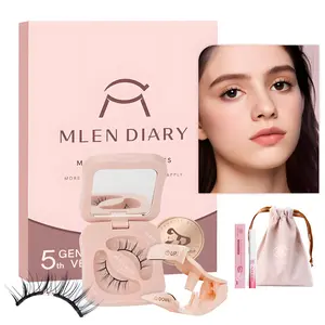 MLEN DIARY Magnetic Eyelash Kit No Glue Waterproof Reusable Beginner Friendly Compact Lightweight Natural Look False Lashes All-in-One Set